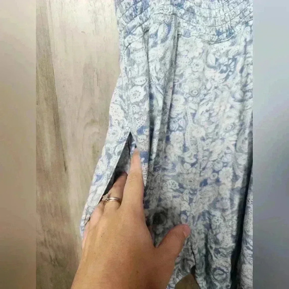 Free People Sugar Sands Wide Leg Jumpsuit BOHO Blue White Size XS Women's - Picture 10 of 15